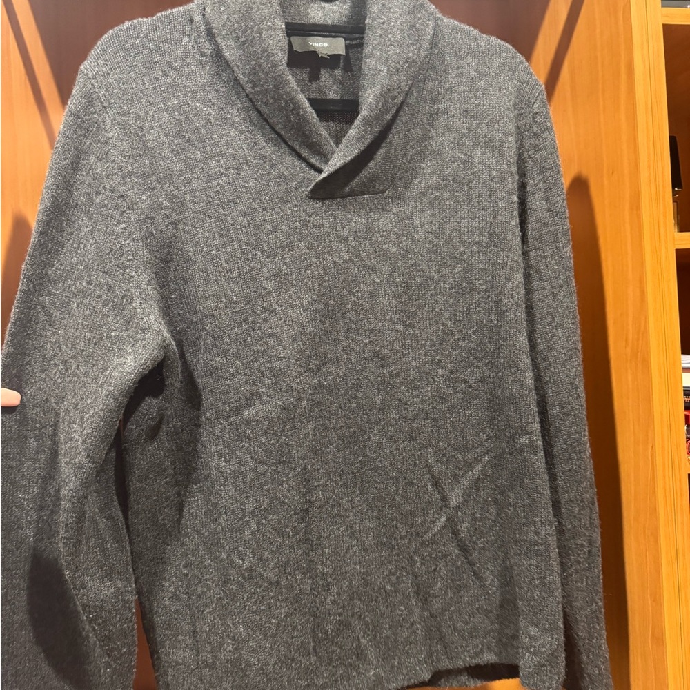 Vince Mens Dark Gray Cashmere Sweater